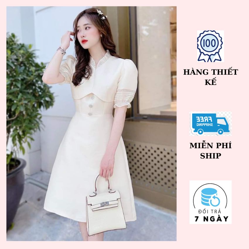 [Nhập RS0822 giảm 30k cho đơn 99k]Váy TAFTA cổ tàu thiết kế sang trọng có size - Đầm dự tiệc đi đám cưới cực xinh full size phù hợp cho công sở đi chơi đi tiệc