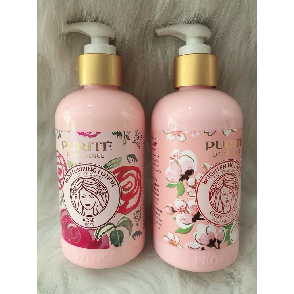 Sữa dưỡng thể Purite Provence chiết xuất hoa anh đào và hoa hồng, sản phẩm chất lượng, đảm bảo an toàn sức khỏe người dùng, cam kết cung cấp mặt hàng đang được săn đón trên thị trường