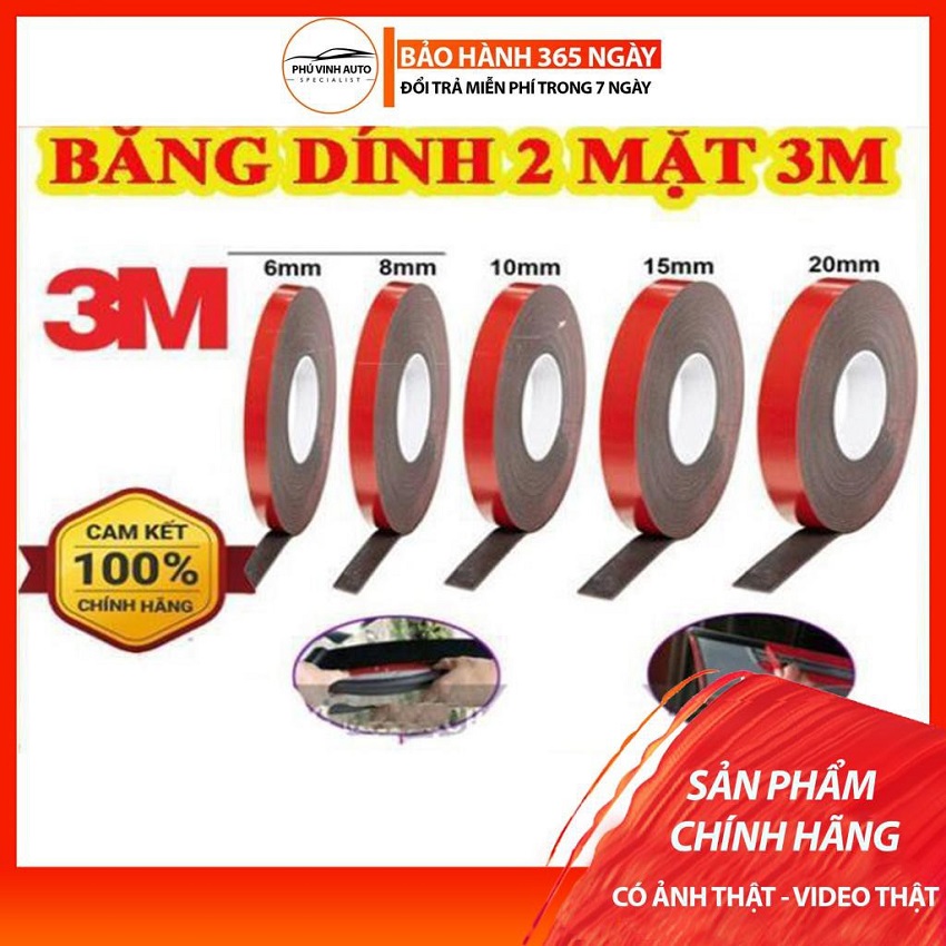 Băng Keo 3M Hai Mặt Siêu DínhTiện Lợi độ bám dính và đàn hồi tốt khả năng kết dính cao