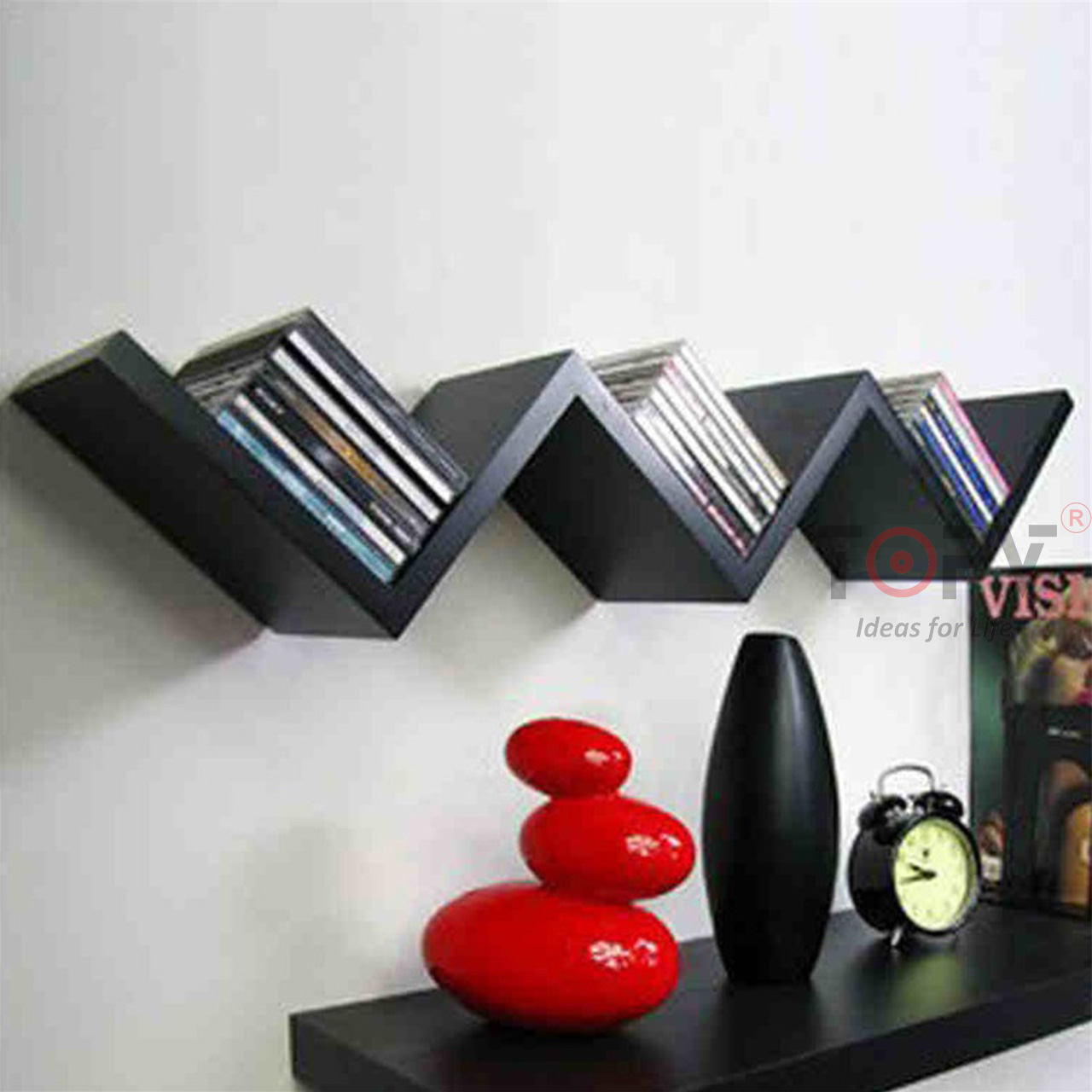 Kệ sách gỗ ziczac TopV giá sách treo tường tủ để đựng đỡ kê vở cho bé decor nhỏ mini giá rẻ