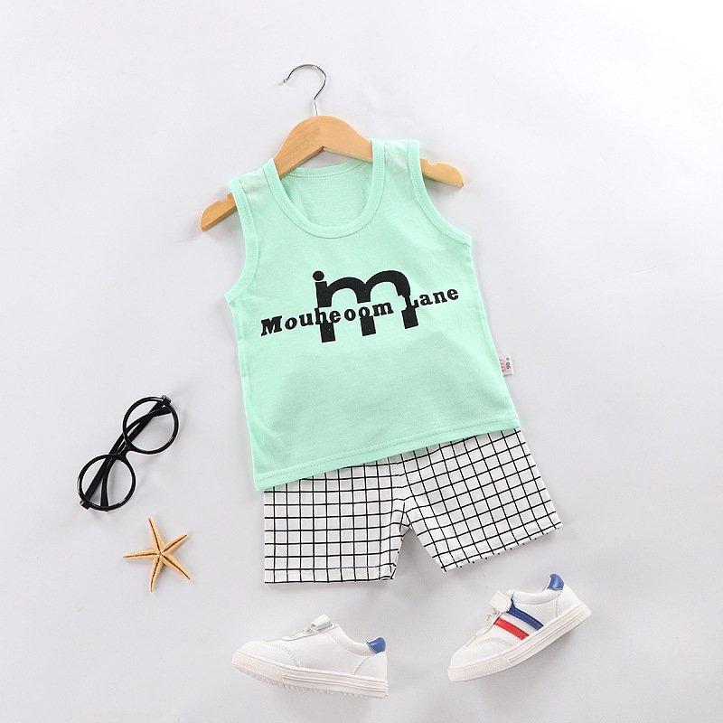 Bộ thun ba lỗ cotton cho bé trai từ 6 tháng đến 3 tuổi