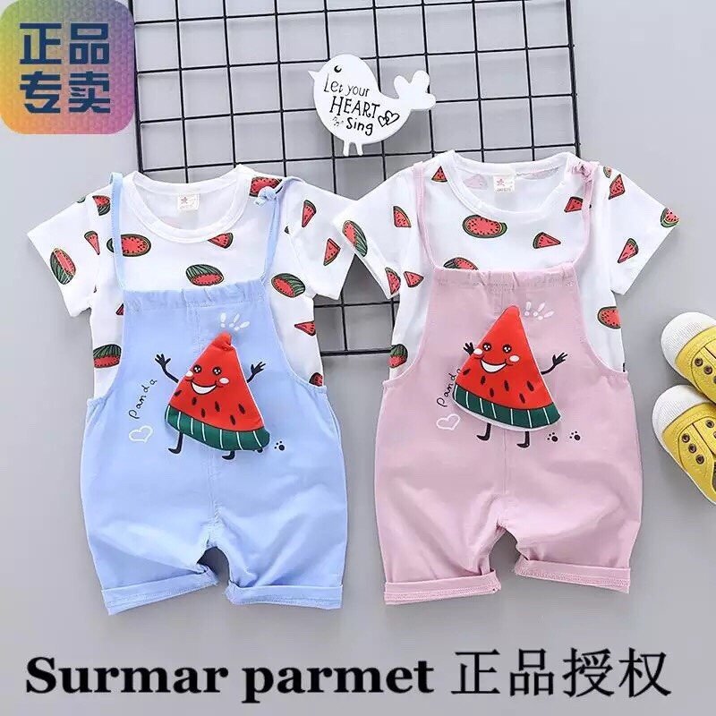 bộ yếm dưa hấu cho bé gái