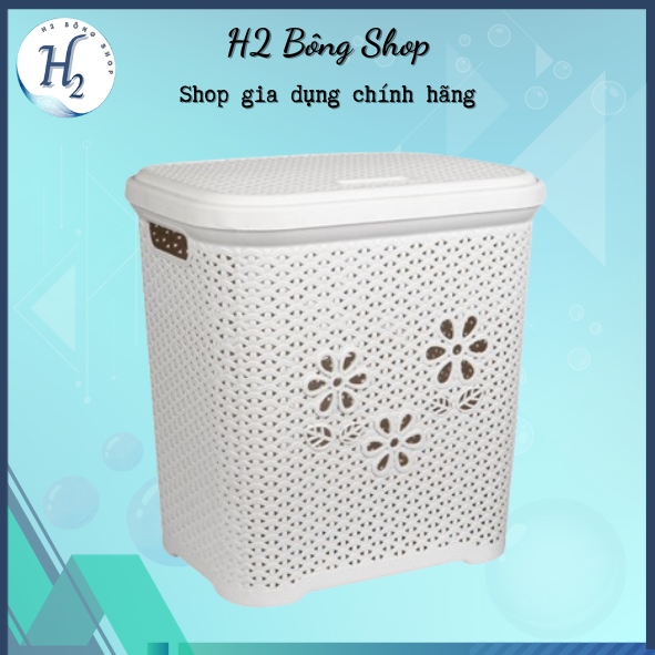 Giỏ nhựa có nắp việt nhật 5159 làn nắp hoa, giỏ đựng đồ chơi cho bé - h2 bông shop
