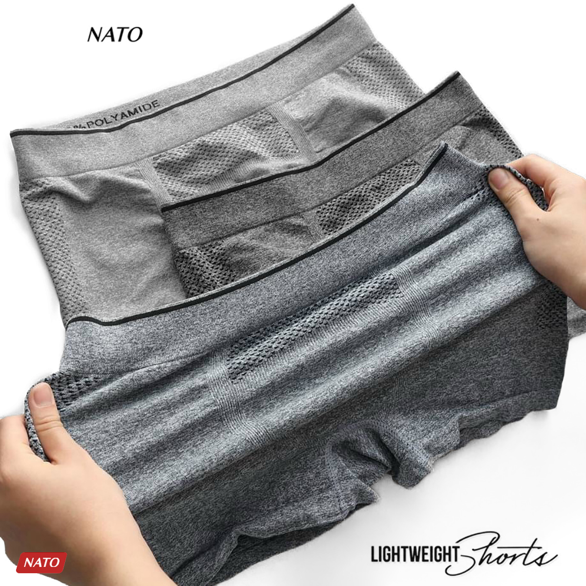 COMBO Quần Lót GREY Nam Vải Cotton 100% Thun Lạnh Lưới Lỗ Cao Cấp Màu Đen Xám Trơn Boxer Sịp Đùi Tam Giác Xì Lip Sì Co Giãn NATO 