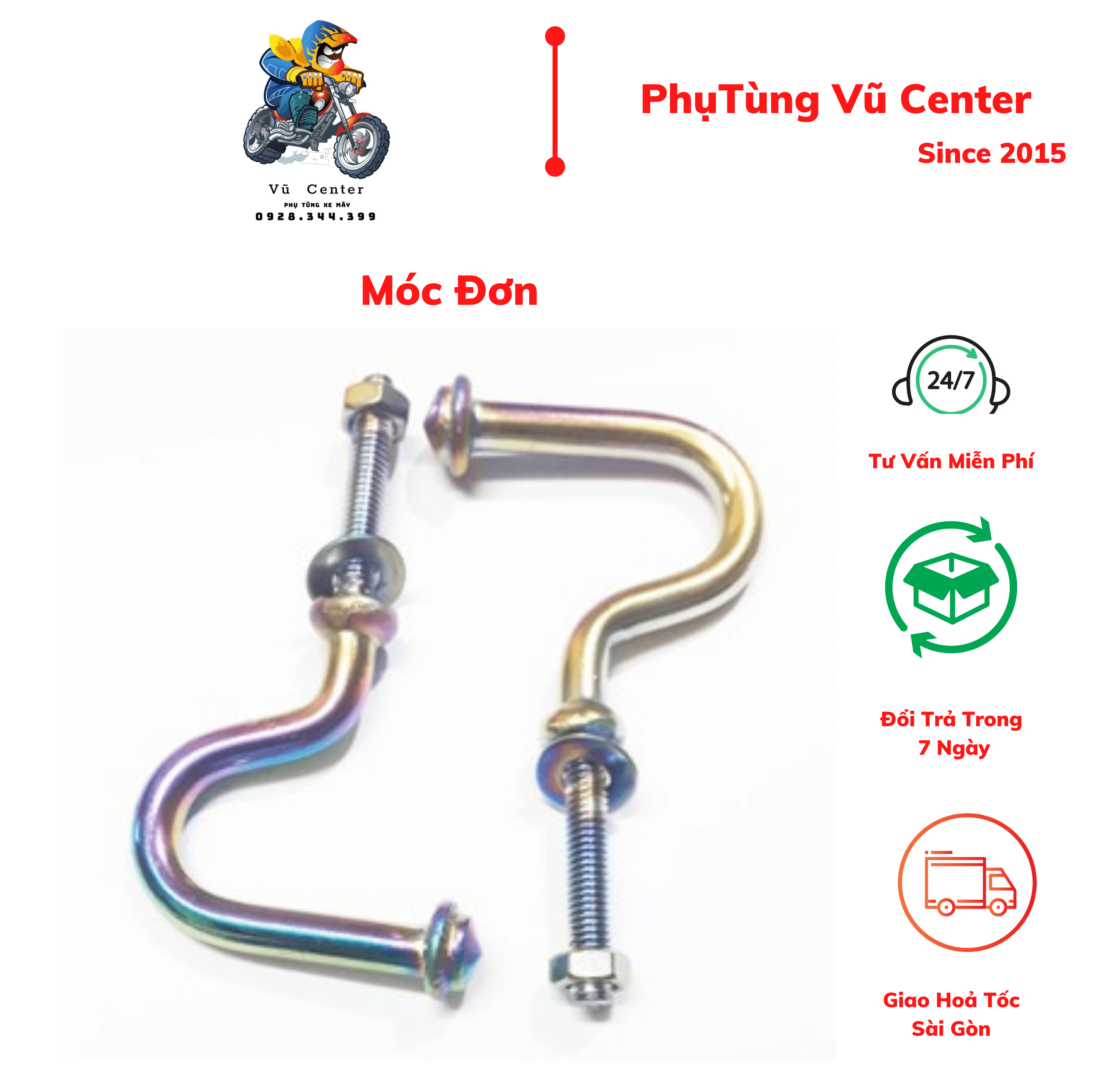 Móc đơn titan 7 màu