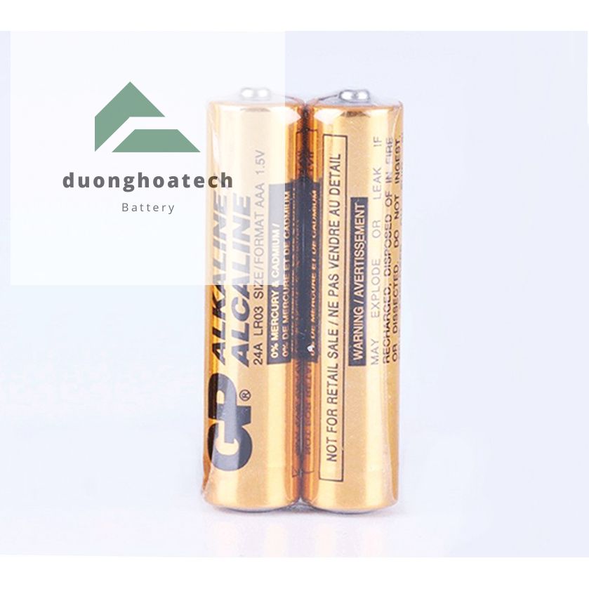 Vỉ 2 Viên Pin AAA LR03 GP 24A 1.5V Alkaline Dùng Cho Bàn Phím Logitech