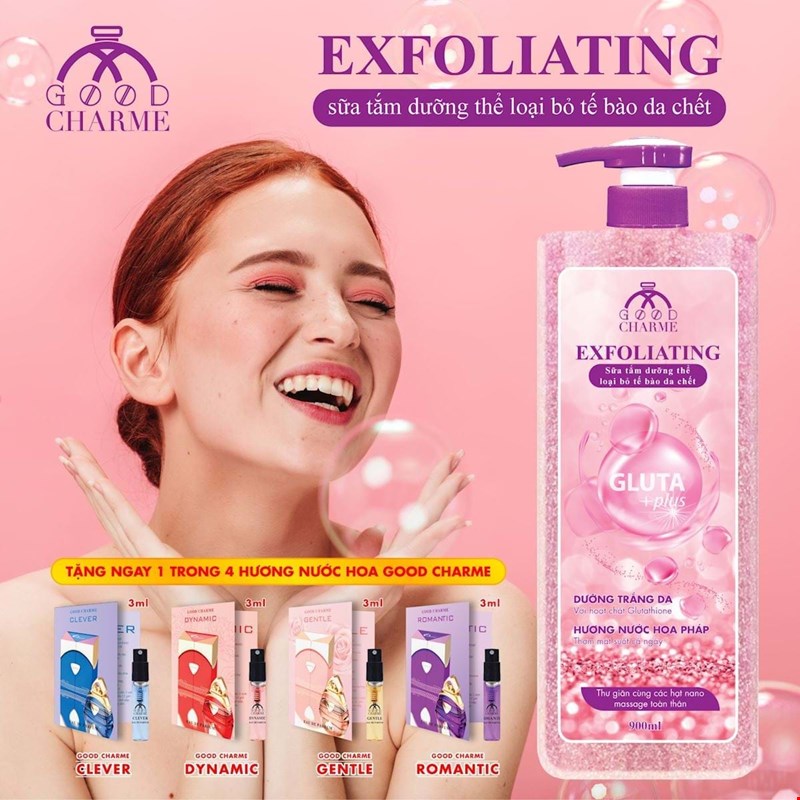 (tặng nước hoa) Sữa Tắm Tẩy Tế Bào Da Chết  Exfoliating
