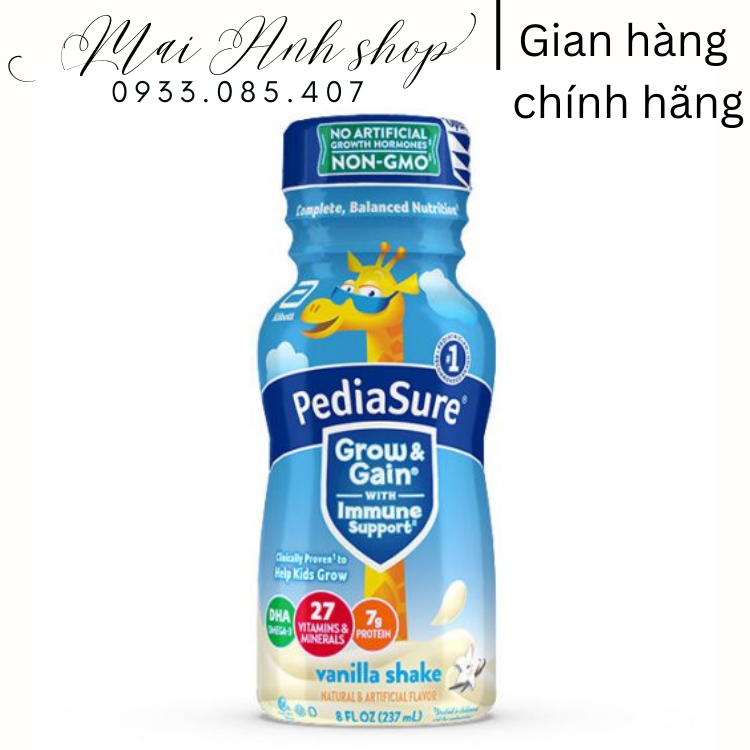  Thùng 24 chai sữa nước Pediasure Grow & Gain OptiGRO Plus  237ml của Mỹ cung cấp khoáng chất và năng lượng cao cho trẻ 