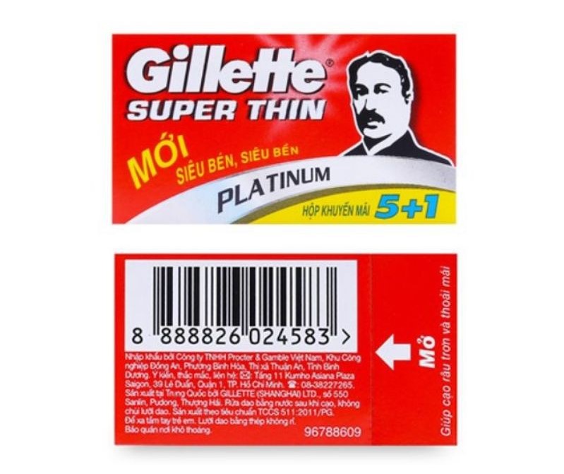 Lốc 20 hộp Lưỡi lam Gillette Super Thin, lưỡi lam Gillette Super Thin siêu bén 5 lưỡi +1 Lốc 20 hộp 100+20 Lưỡi, dao lam, lưỡi lam cạo râu