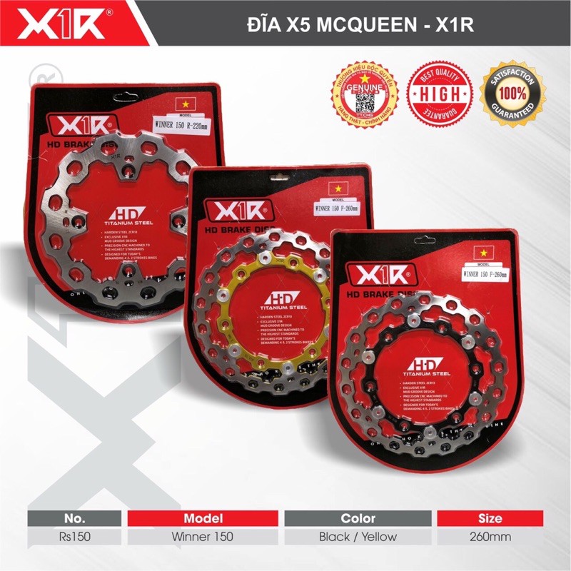 Đĩa x1r winner trước + sau chính hãng x1r