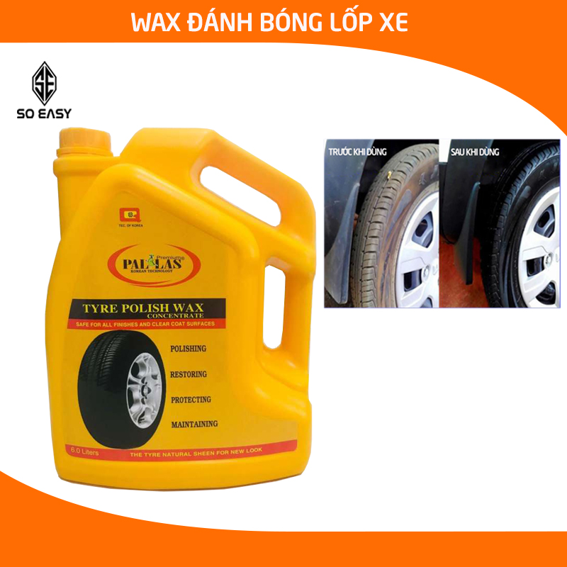 PALLAS Tyre polish waxL 6L Dung dịch đánh bóng lốp xe Wax đánh bóng vỏ lốp xe bảo dưỡng các loại bánh xe ô tô-P-6002
