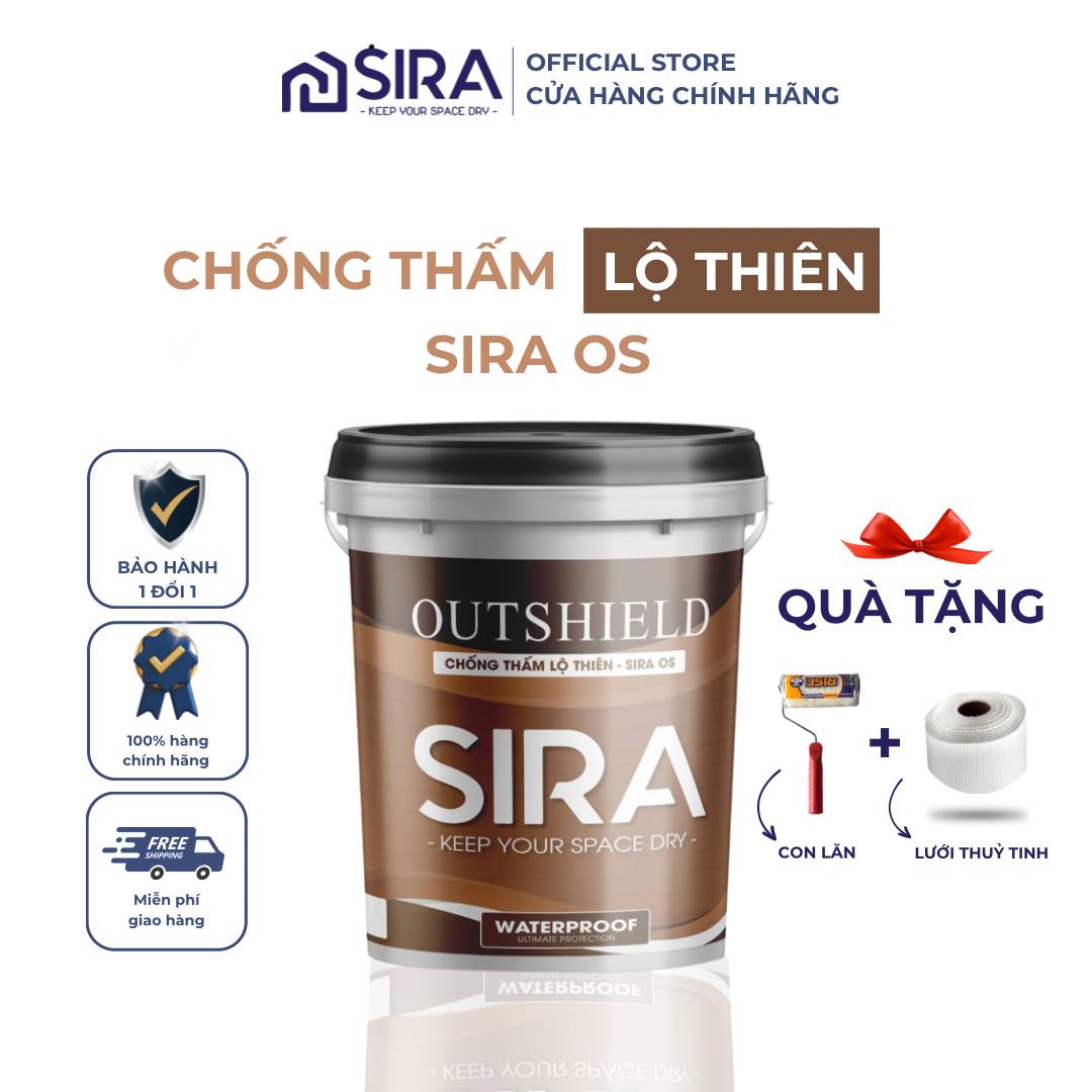 Sơn Chống Thấm Lộ Thiên SIRA OS 1L  - Chống Thấm Tường Ngoài, Sân Thượng, Sàn Mái và Ban Công