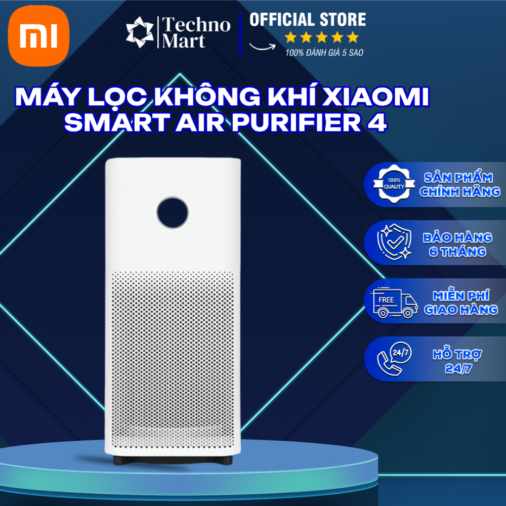 Máy Lọc Không Khí SMART TECH VN Máy Lọc Nước Xiaomi Smart Air Purifier 4 Thiết Kế Nhỏ Gọn Mang Lọc Ion Khử Mùi