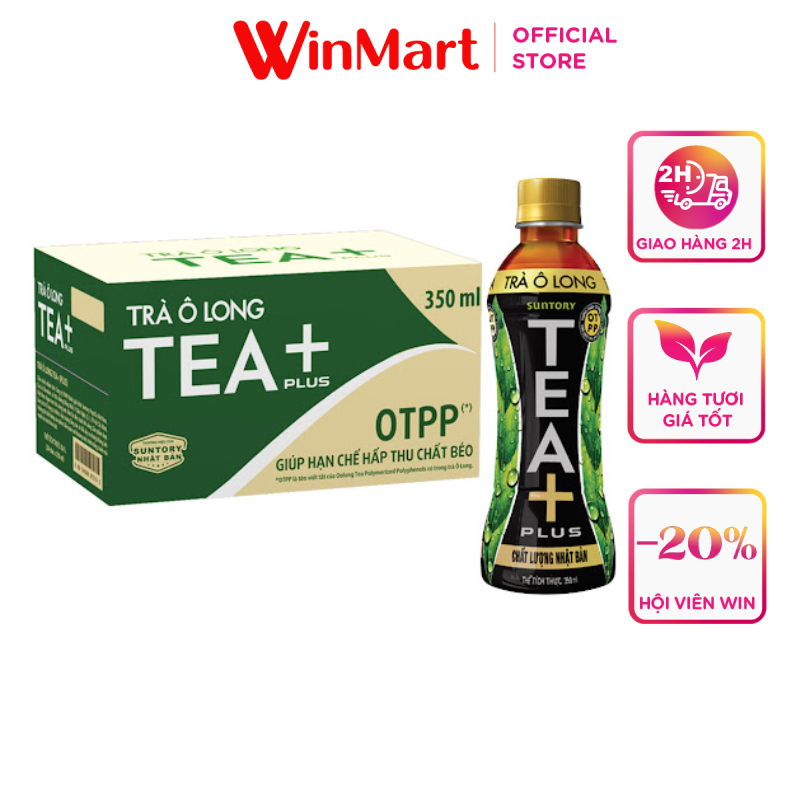 [Siêu thị WinMart] - Thùng 24 chai nước uống Trà Ôlong Tea Plus 350ml