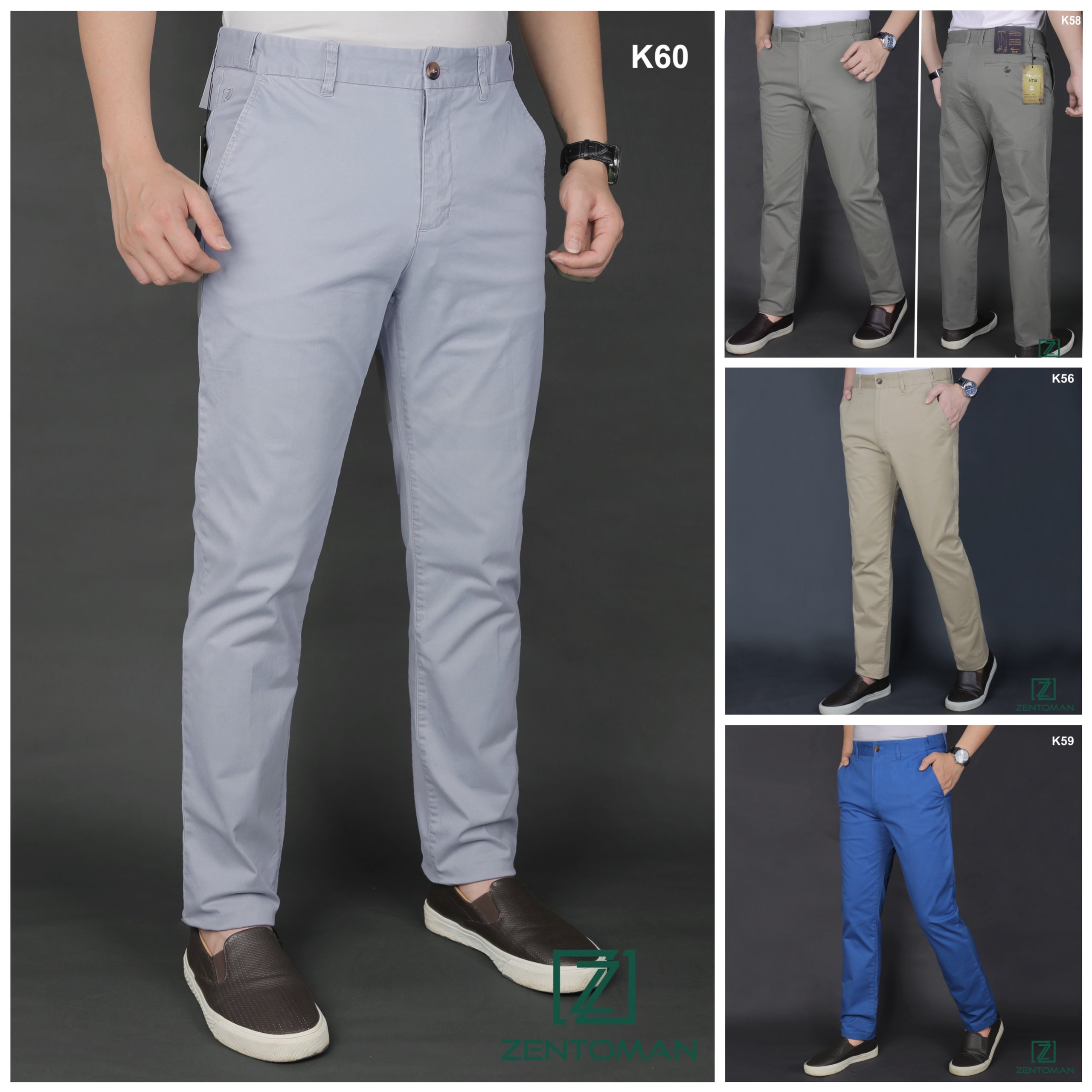 Quần kaki nam cạp chun ẩn, kaki mềm mịn, co giãn nhẹ 4 màu