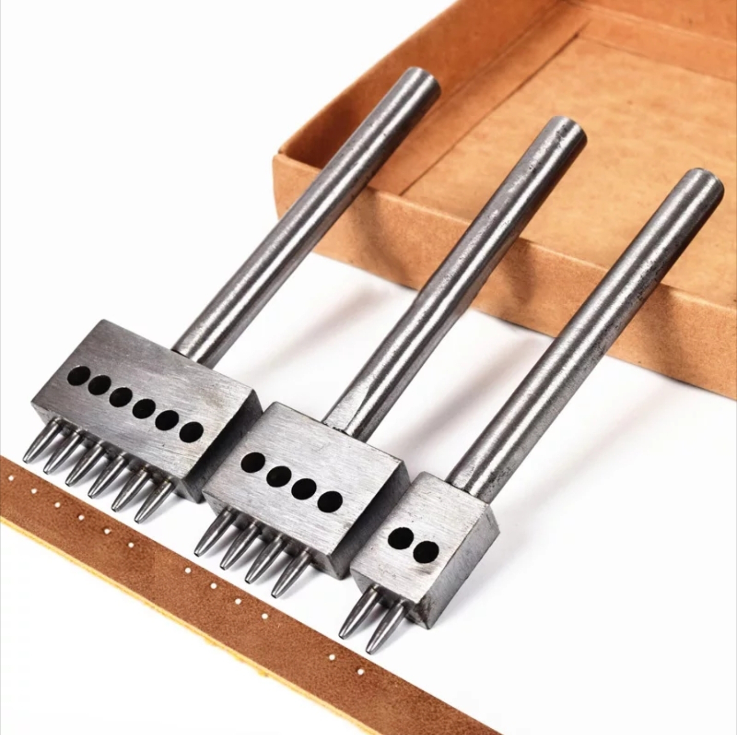 Bộ đục tròn cao cấp 4mm màu trắng chuyên làm đồ da thủ công - Bộ dụng cụ làm da