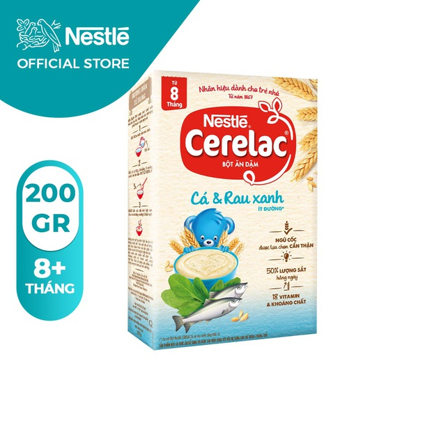 Bột ăn dặm Nestle Cerelac - Cá và rau xanh 200gr