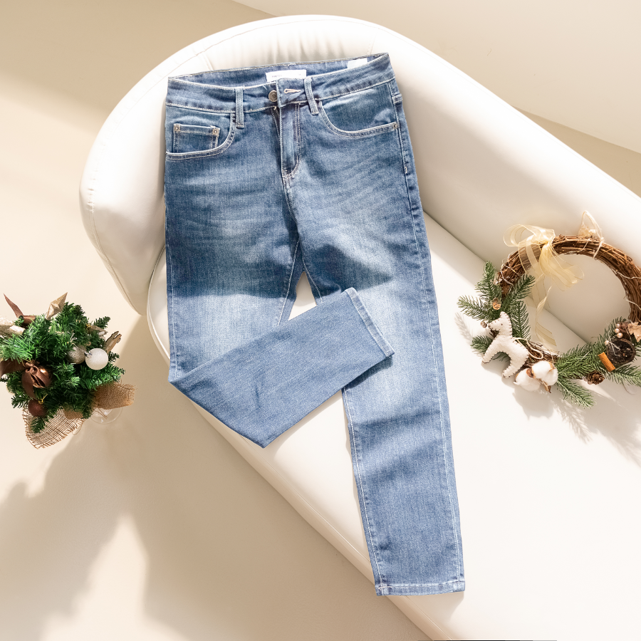 Quần Dài Nam Jean Denim Hafos, kiểu dáng Slim-Fit, co giãn, dày dặn, đứng phom, chuẩn phom Menswear