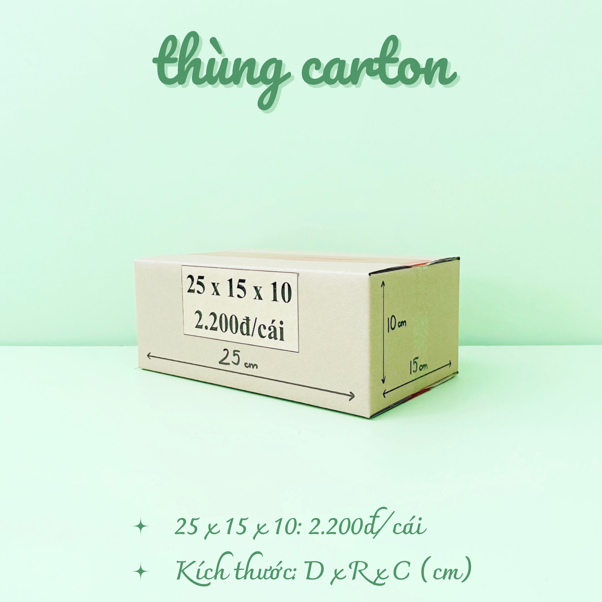 Combo 50 hộp carton 25x15x10 cm