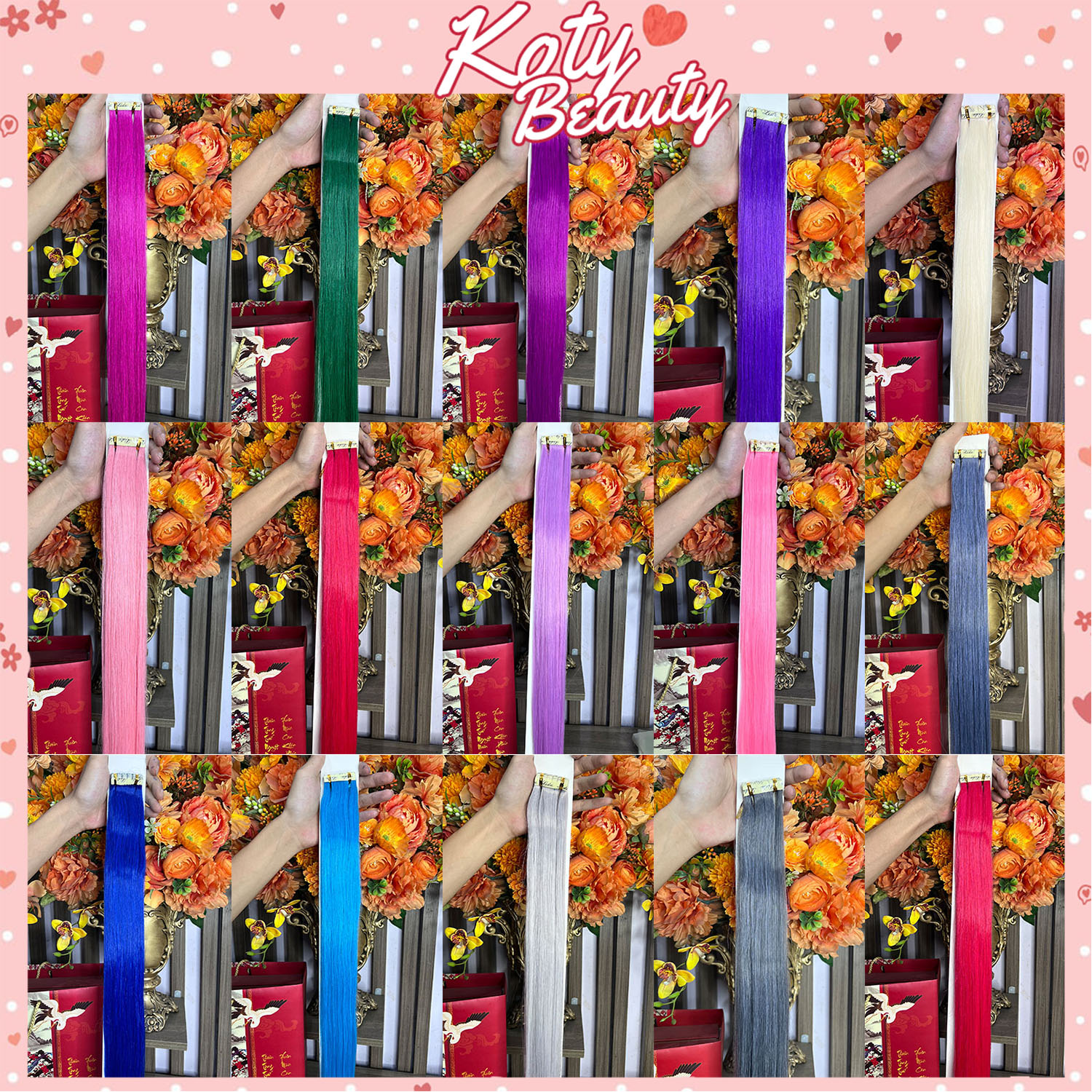  Tóc giả light dán làm từ sợi protein Tóc giả highlight nối dài tạo line tóc baby light cho nữ TG699 