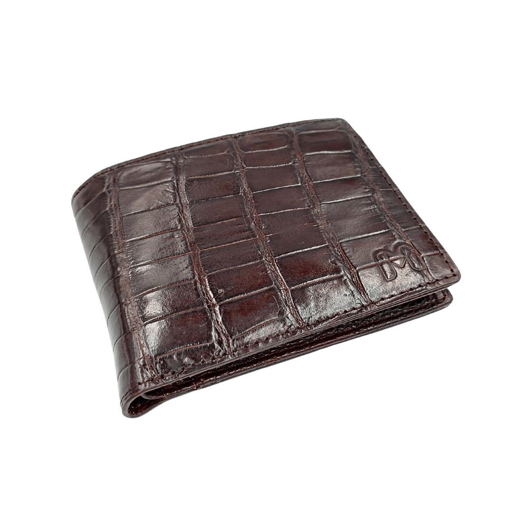 Ví nam, ví da cá sấu, một mặt dáng ngang cao cấp chính hãng Men Leather M8V61BA, quà tặng sinh nhật đẹp sang trọng, bóp nam da thật hàng hiệu giá rẻ
