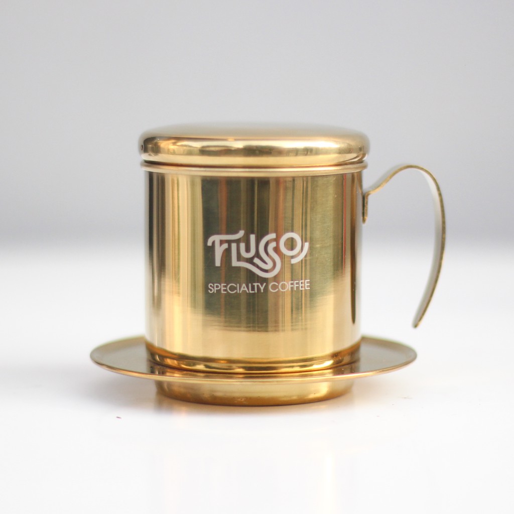 Phin Pha Cà Phê Inox 304 Mạ Vàng Flusso Specialty Coffee-