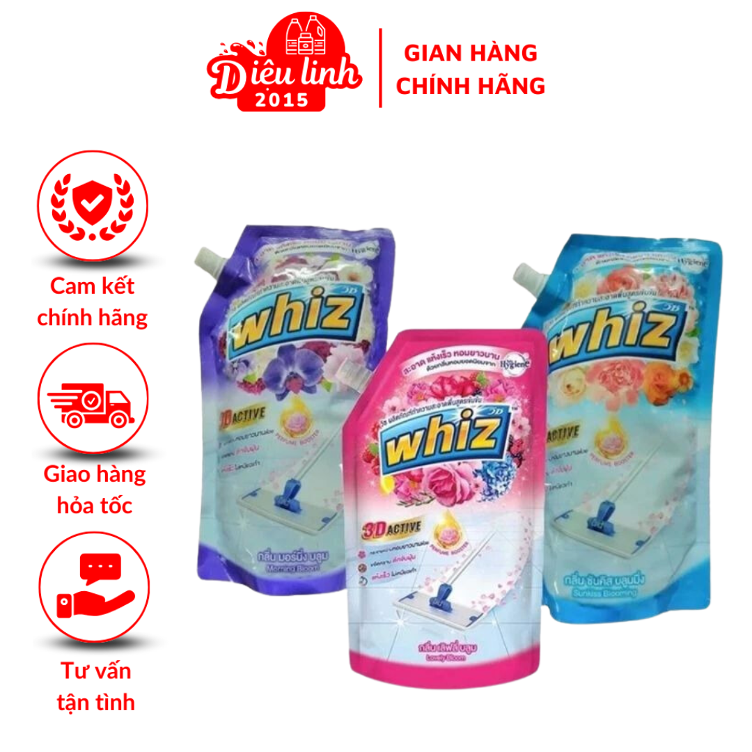 Nước Lau Sàn Diệt Khuẩn Whiz 3D Thái Lan 800ml Với Công Nghệ Mới 3D Active Giúp Diệt Khuẩn Tốt Hơn Và Hương Thơm