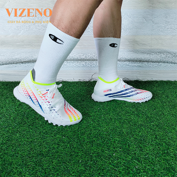 Giày đá bóng adidas Predator Edge.3 đinh TF màu trắng sọc cam