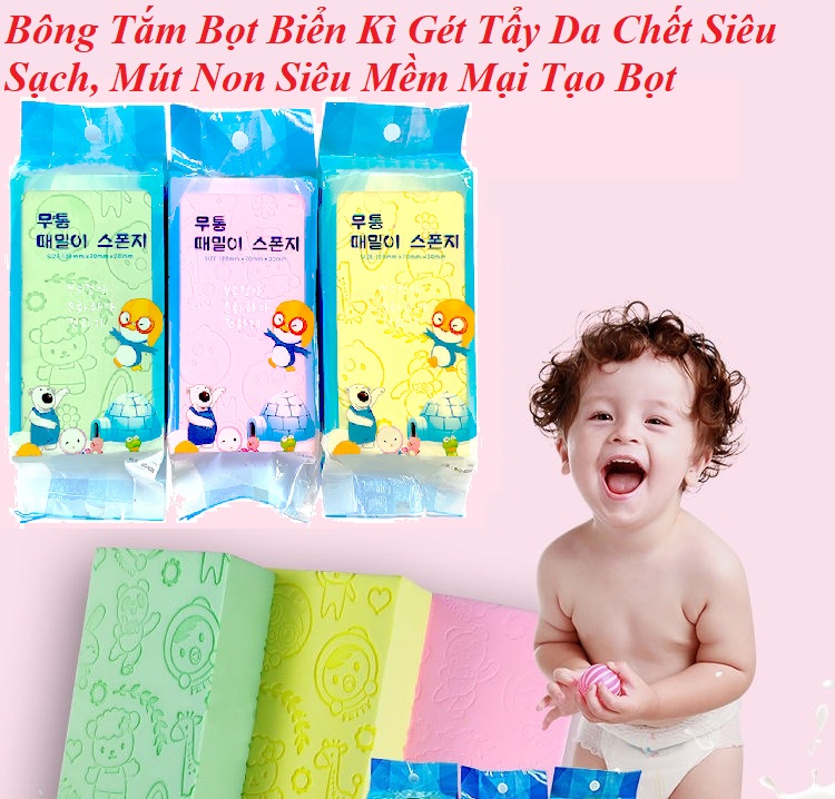 Bông Tắm Bọt Biển Kì Gét Tẩy Da Chết Siêu Sạch Cho Body Mút Non Siêu Mềm Mại Tạo Bọt Nhiều Bảo Vệ Da Tránh Trầy Xước