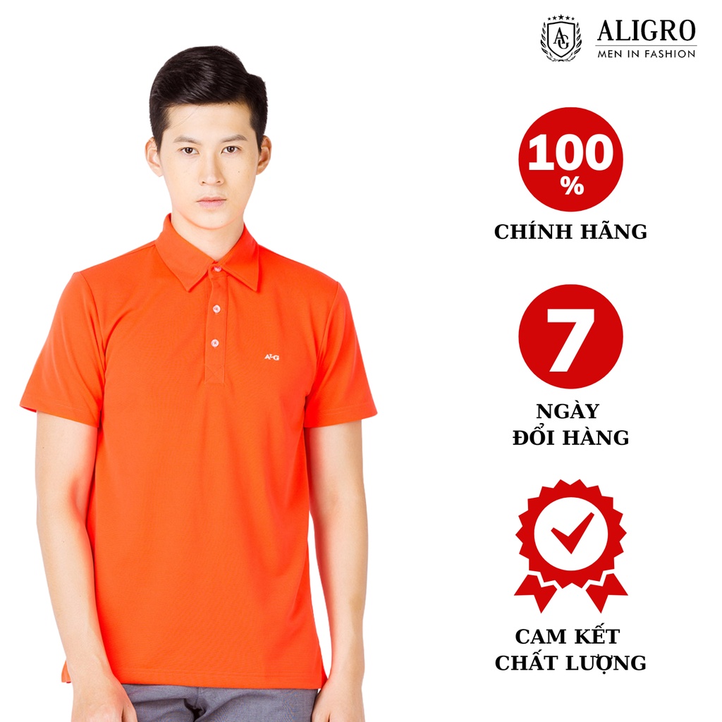 Áo phông polo nam cộc tay màu cam ALGPLO9