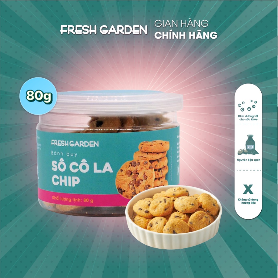 [Mã BMLTM50 giảm đến 50K] Bánh Quy Soclola Chip FRESH GARDEN Thơm Ngon Giòn Tan Nhiều Dinh Dưỡng Hộp 80g
