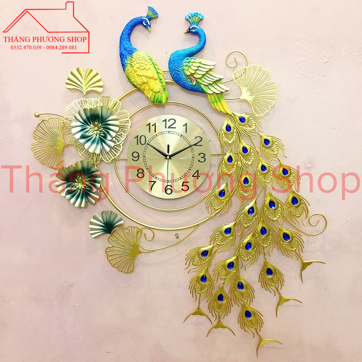 Đồng hồ treo tường con công uyên ương tp-067
