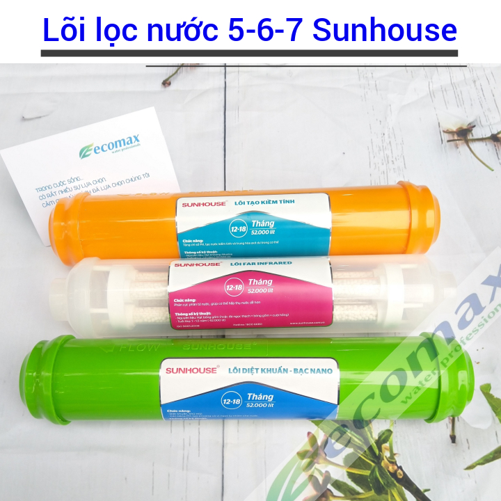 Combo 3 lõi lọc nước 5-6-7 Sunhouse
