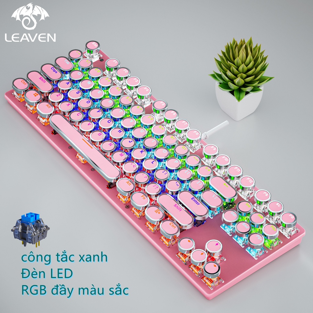 Bàn phím cơ rgb led K550 LEAVEN Giao hàng 24 giờ 87 phím Bàn phím máy tính