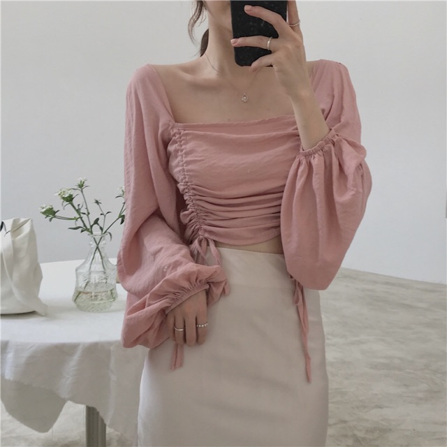Áo croptop dây rút 2 bên- ảnh thật cuối