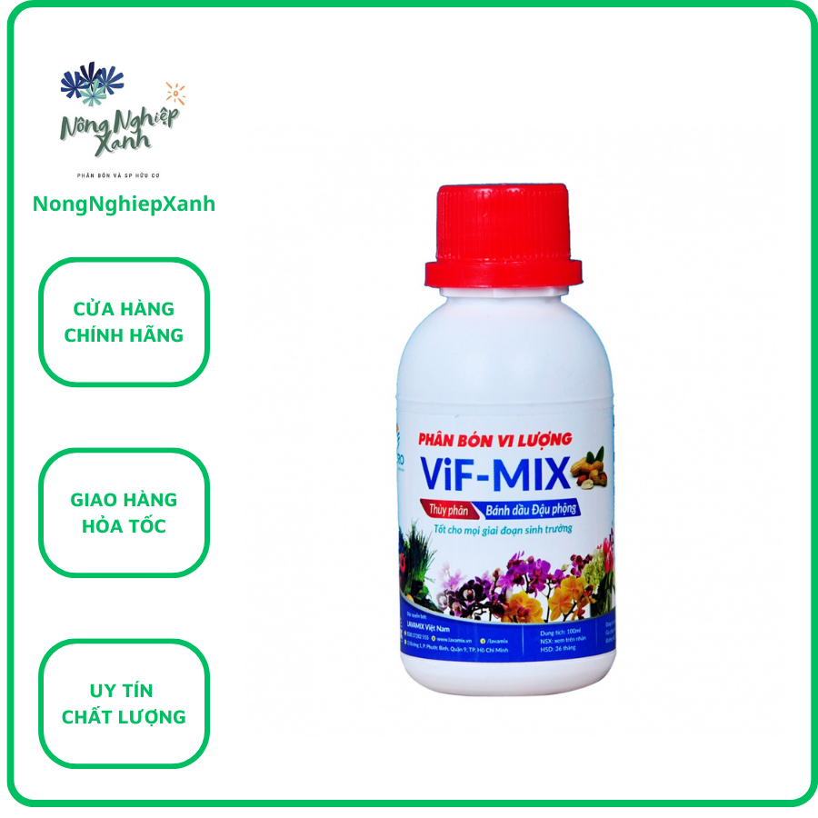 Phân Bón Vi Lượng Thủy Phân Bánh Dầu Đậu Phộng Chuyên Lan Cây Kiểng VIF MIX Tốt Cho Mọi Giai Đoạn- Chai 100ml