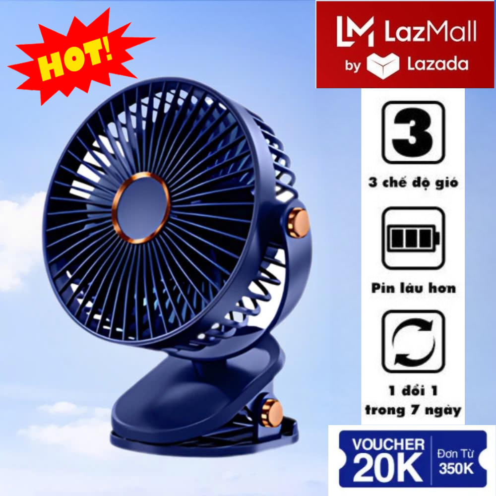 Xiaomi DEAL SỐC MÙA HÈ ,Xiaomi Mall Quạt sạc điện DEAL SỐC 50%  ,Quạt tích điện, Quạt sạc Quạt Mini Tích Điện Để Bàn Cực Mát, Quạt mini kẹp bàn xe đẩy cho bé Phiên Bản Kẹp Bàn Chắc Chắn Siêu Mát 3 Tốc Độ ,Gió Mạnh Pin Trâu Dung Lượng Lớn 10000mAh