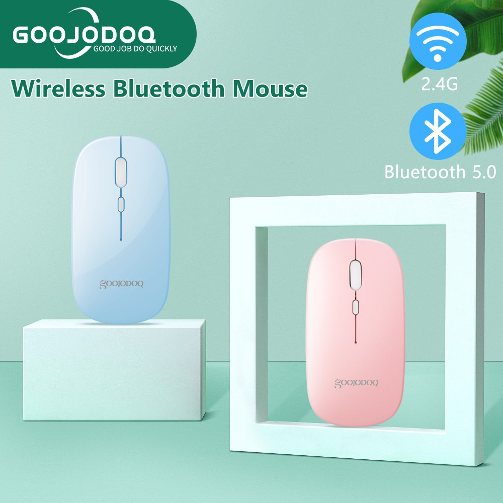 Chuột không dây 2 trong 1 Goojodoq Dual Mode 2.4Ghz Wireless Bluetooth 2 In 1 Cordless Mouse