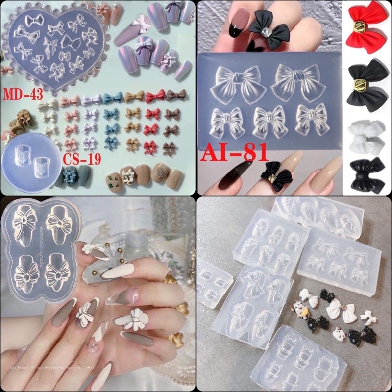 Khuôn nơ silicon tạo cham nail các mẫu HOT