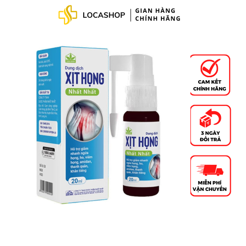 Xịt họng nhất nhất - giúp giảm ho, giảm đau rát, ngứa họng - chai 20 ml locashop