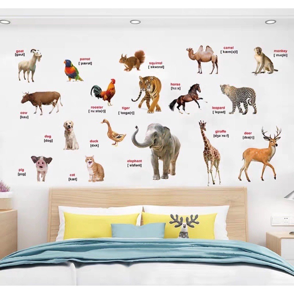 Tranh Decal Dán Tường động vật hoang dã - Decal dán tường