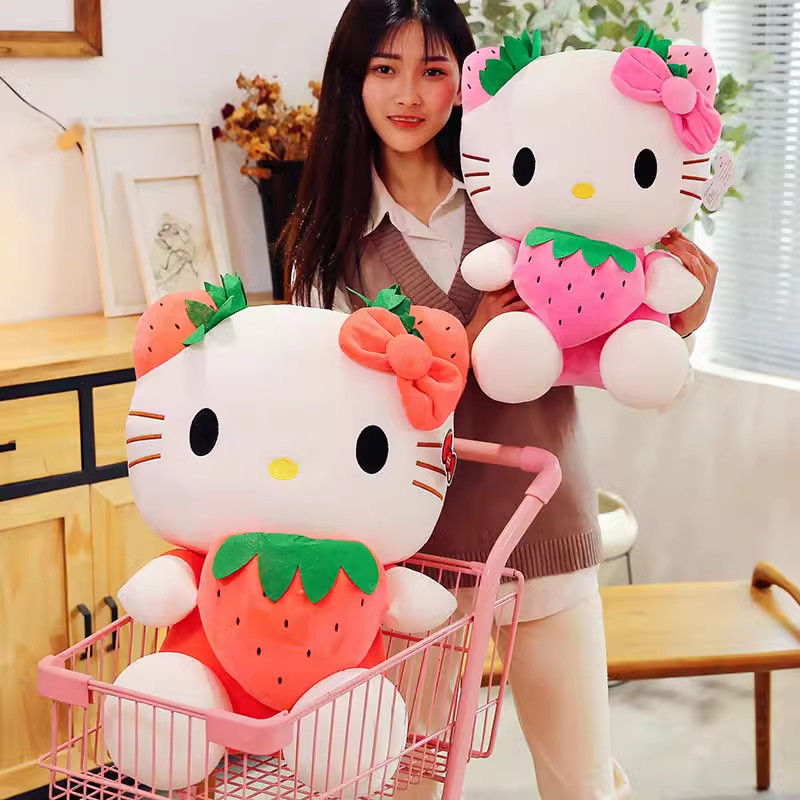 Gấu bông mèo hello kitty thiên thần ôm dâu tây dễ thương đáng yêu mẫu mới siêu hot, hàng xịn cao cấp