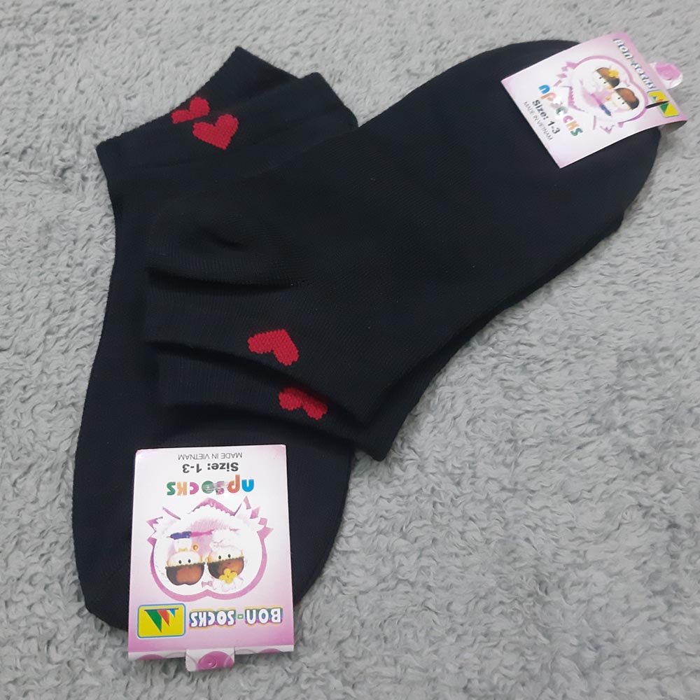 Combo 2 đôi vớ tất nam cổ ngắn mềm mịn thêu trái tim bền đẹp qn8000