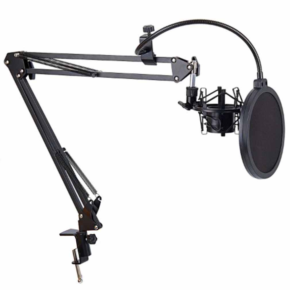 Chân đế micro kẹp bàn thu âm live stream đứng tặng kèm màng lọc micro