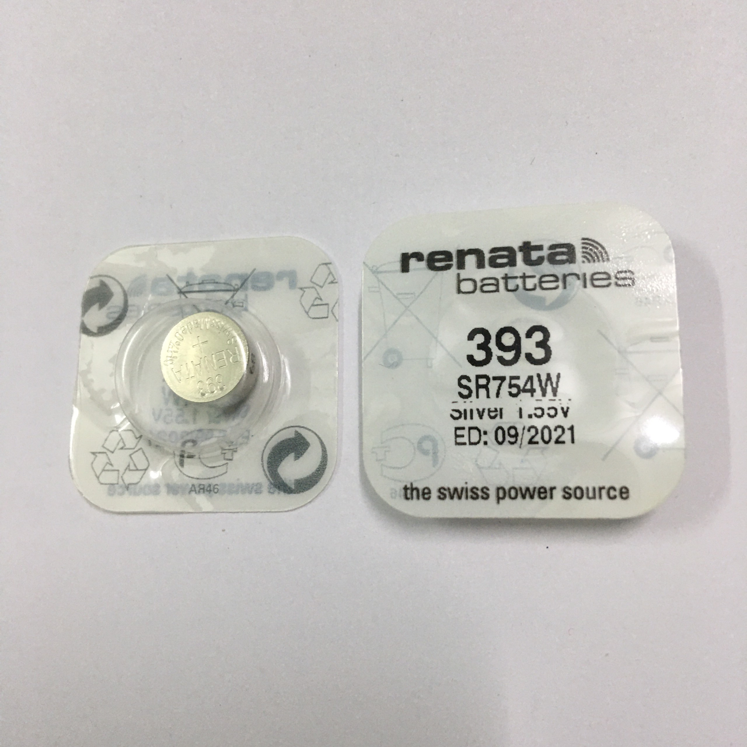 Pin SR754SW 393 Renata Silver 1.55V Chính Hãng Vỉ 1 Viên