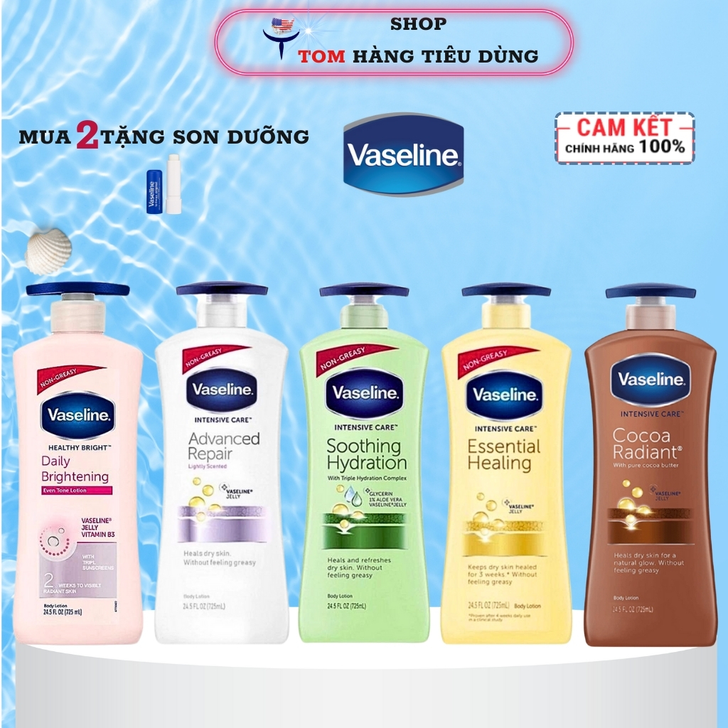 Sữa dưỡng thể dưỡng ẩm trắng da vaseline 725ml hàng mỹ mẫu mới