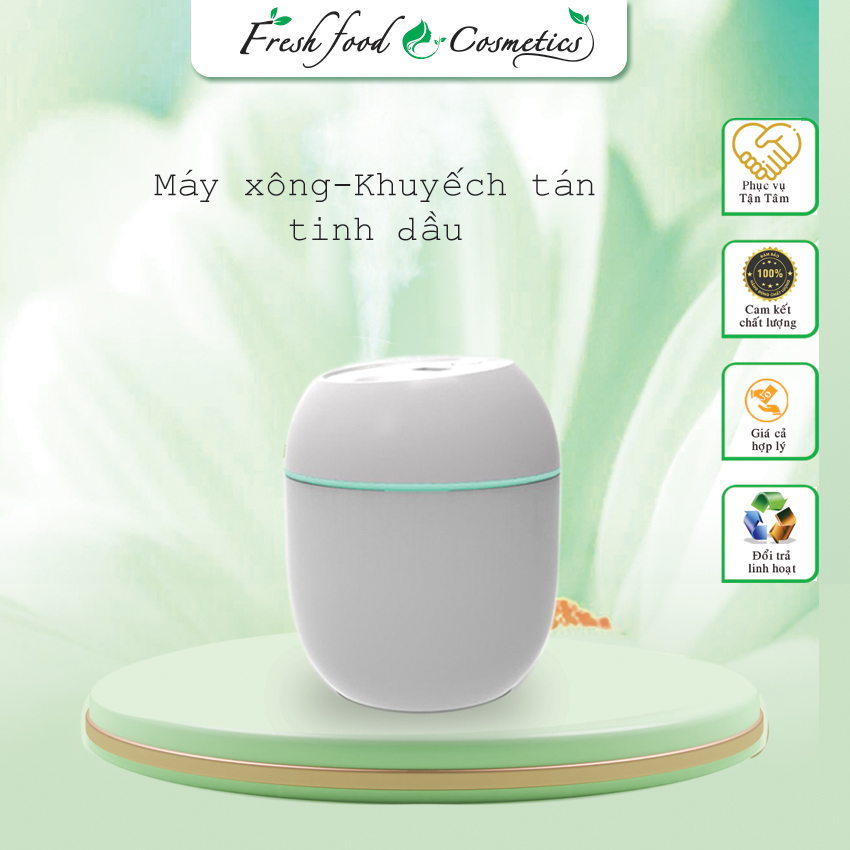 Máy Xông Tinh Dầu Mini Phun Sương Khuếch Tán Tinh Dầu Tỏa Hương Thơm Dùng Cho Phòng Ngủ Và Trong Xe Hơi Khử Khuẩn - freshfood cosmetic