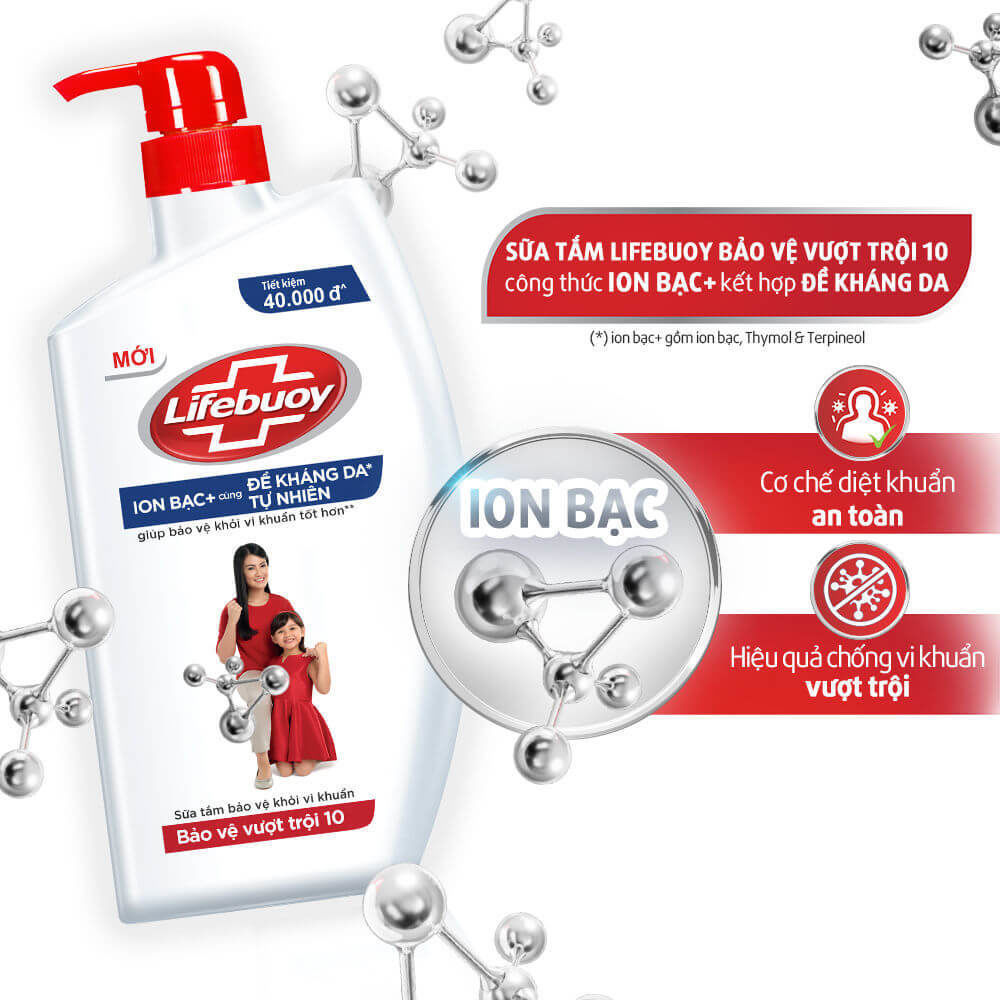 Sữa tắm Lifebuoy Bảo vệ vượt trội 850g