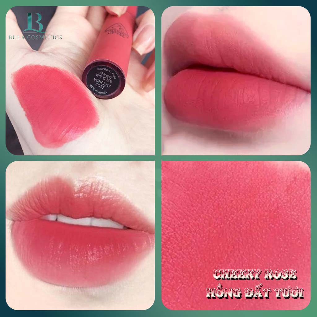 Son Kem 3CE Velvet Lip Tint, Son Kem Lì Không Trôi 3CE Mềm Mịn Môi Chính Hãng