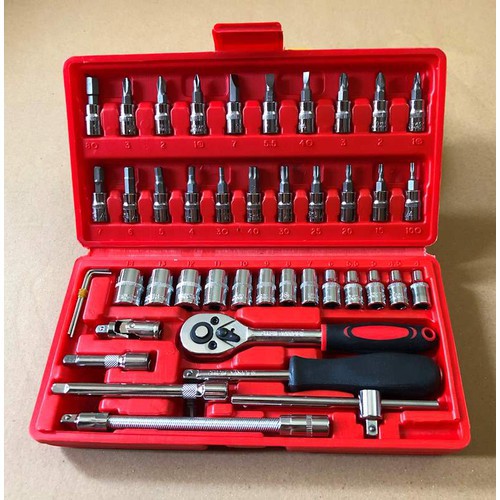 Bộ dụng cụ sửa 46 chi tiết - Bộ dụng cụ mở bu lông ốc vít, sửa ô tô xe máy